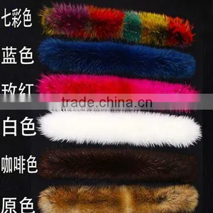 FIF-RC-40 Big Raccoon Fur Collar for Women Winter Jacket/Parka/Coat Detachable Real Fur Trim for Hood thumbnail-1