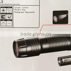 Wholesale Customizable Waterproof Anodized Aluminum LED 3AAA Flashlight Torch thumbnail-3