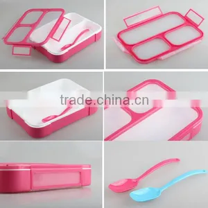 Leakproof Kids Children's Plastic Lunch Box 3 Compartment China Factory thumbnail-4