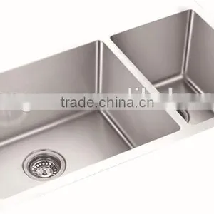 Hand Made Stainless Steel Double Bowls Kitchen Sink GR-Z8643-1 thumbnail-5