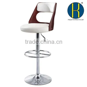 High Back Swivel Maple Bent Wood Bar Stool Naturalwood thumbnail-2