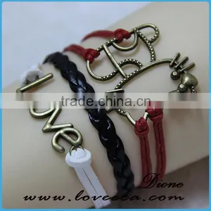 New Fashion Jewelry Leather Infinitely Cheap Love Bracelet Cute Wave Styles Bracelets thumbnail-4