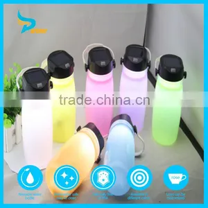 700ml Unique Solar Light Silicone Foldable Water Bottle for Sale thumbnail-1