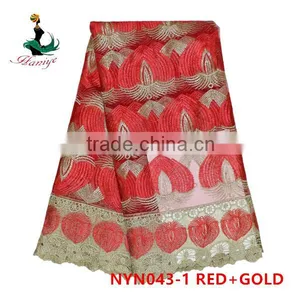 Haniye 2016 Wholesale Women Dress Lace Fabric/wholesale Beaded Lace Fabric/white Tulle Lace Fabric/NYN43 thumbnail-2