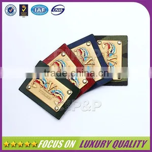 Two Fish Lifelike Looked Embossed Jeans Leather Patch for High End Clothing thumbnail-2