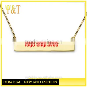 Jingli Jewelry Factory Direct Personalized Gold Plated Stainless Steel Name Necklaces (QD-077) thumbnail-1