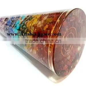 Chakra Orgone Cone:Wholesale Healing Orgone : Chakra Layered Orgone Cone thumbnail-4