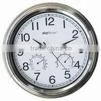 Weather Station Clock Plastic Frame Electroplated In Silver Color thumbnail-1