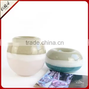 Wholesale Imitation Natural Jade Mouth Blown Art Egg Shaped Glass Vase thumbnail-3
