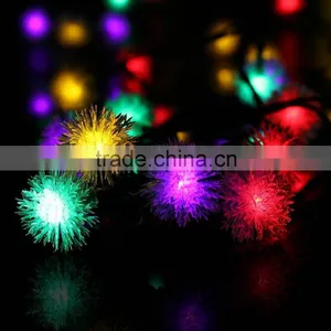 Christmas Rechargeable 30LED Plush Ball Solar Festival Lights thumbnail-1