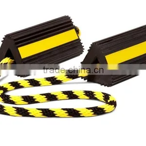 Automotive Wheel Chock With Pull Rope Attached. thumbnail-1