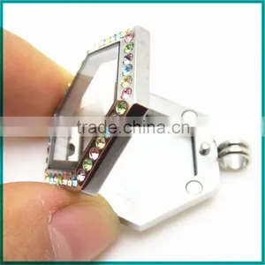 Colorful Crystal Lockets Floating Charm thumbnail-3