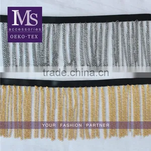 Fashion Look 8cm Width Ribbon Gold/silver Fringe Metal Trim for Bags thumbnail-1