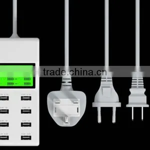 2016 EU Plug 8 Port Fast Charger USB Socket With LED Display Screen For Apple For Samsung For Tablet thumbnail-1