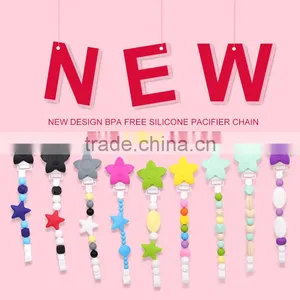 BPA Free Cute Baby Soft Silicone Pacifier Chain for Baby Teething thumbnail-1