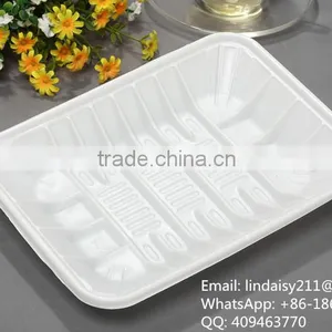 White Rectangle Disposable Plastic Food/fruit Frozen Packing Tray thumbnail-1