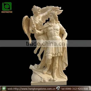 Life Size Marble Carved Greek Man and Woman Angel Statue thumbnail-1