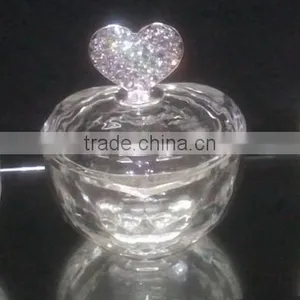 Cheap Clear Small Crystal Trinket Box With Jewelled Handle thumbnail-1