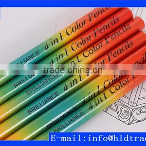 Hot Sales 7inch Triangle Four Color Lead Rainbow Wooden Color Pencils thumbnail-1