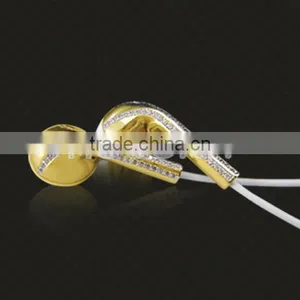 2017 Luxury Inlaid Diamond Earphone, Platinum Earphone With Diamond for IPhone 6 7 thumbnail-2