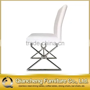 Stitching PU Cover Dining Chair With Modern Special Shape Legs thumbnail-3