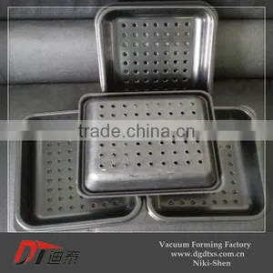 ABS of Dark Grey Rectangle Perforate Plastic Tray by Vacuum Forming thumbnail-2