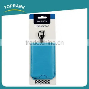 Toprank Hot Selling Customized Logo Personalized Blue Tag Luggage Pu Travel Pu Luggage Tag thumbnail-2