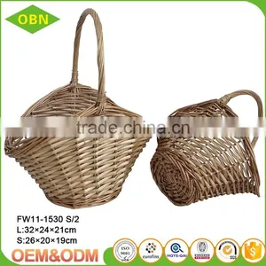 Wholesale Cheap Handmade Willow Woven Wicker Fruits Basket With Handle thumbnail-4