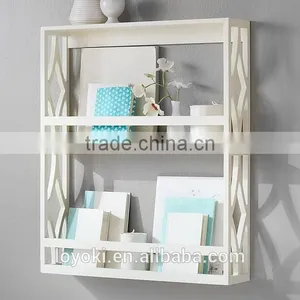 Wall Decoration Wall Mounted 2 Tier Bookshelf Rack Wall Mount Display thumbnail-1