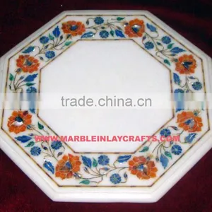 Inlay Marble Coffee Table Top, Decorative Marble Inlay Table Top thumbnail-1