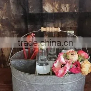 6 Grids Portable Metal Kitchen Storage Box/Utensil Caddy/Picnic Collector/Beer Bucket/House Keeper thumbnail-4