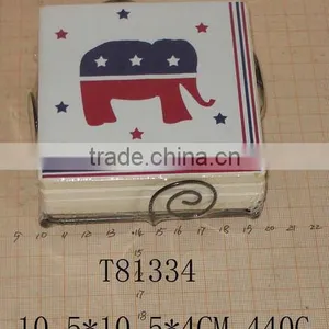 Ceramic Coaster With Wooden Tray thumbnail-1