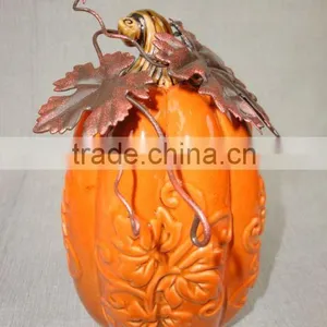 Porcelain Pumpkin Garden Decoration Orange Color thumbnail-1