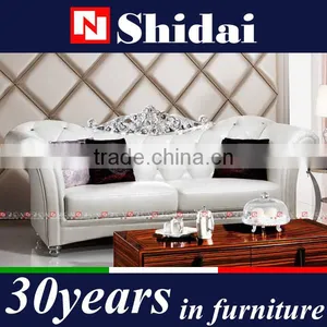White Antique French Leather Sofa 996 thumbnail-1
