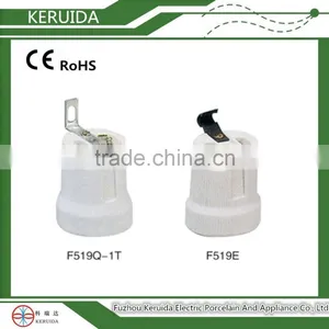 E27 Edison Screw Shell Ceramic Cap Lampholder Socket Lamp Holder With Bracket thumbnail-1