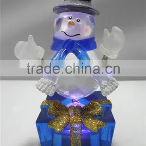 Flashing LED Color Changing Small Acrylic Snowman thumbnail-5