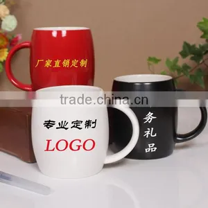 Cheap Promotional Customized 14oz Pottery Novelty Barrel Shaped Coffee Mug Cup thumbnail-4