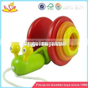 Wholesale Lovely Wooden Pull Duck Car Toy Best Selling Baby Pull Wooden Duck Car Toy W05B056 thumbnail-3