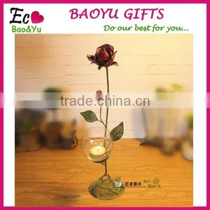 New 2015 Wrought Metal Candle Holder Wedding Candelabra Home Decoration Candle Christmas Decoration Roses Model thumbnail-1