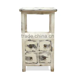 Nightstands Vintage Style 4 Drawers Mahogany Wood thumbnail-3