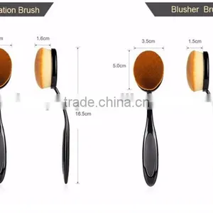 New Professional 10 Pcs Soft Oval Toothbrush Design Makeup Brush Sets Foundation Brushes Cream Contour Powder Blush Conceal thumbnail-6