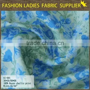 Hot Sales New Fashion 100% Rayon Challis Fabric Wholesale Rayon Challies Print Fabric , 30*30/68*68 thumbnail-2