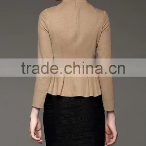 Autumn Season Ladies Fashion Long Sleeve Ruffled Stand Collar Blouse thumbnail-3