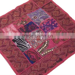 Large Decorative Bedding Pillow Sham Pink Sofa Floor Fancy Cushion India 26x26 thumbnail-1