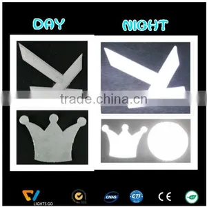 High Light Reflective Safety Jackets Patch OEM Clothing Reflective PU Leather Badge thumbnail-1