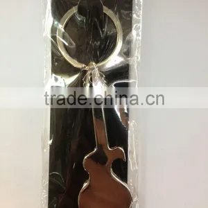 Guitar Shape Metal Bottle Opener Keychain thumbnail-1