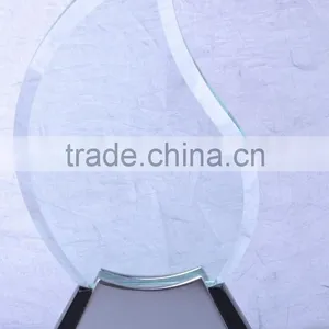 Factory Wholesale Customized Engraving Crystal Glass Trophy For Wooden Base Trophy KC-04 thumbnail-1