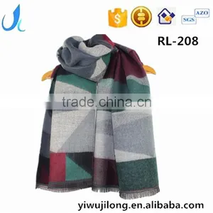 Colorful 100% Acrylic Pashmina Shawl Winter Geometric Women Scarf Shawl RL-208 thumbnail-1
