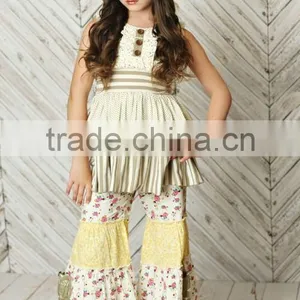 Summer Girls Clothing Mustard Pie Remake Children Clothes Sets thumbnail-3