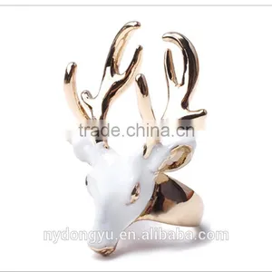 Lady Lovely Cow Head Ring/creative Brass Women Ring/top Quality Ring thumbnail-1